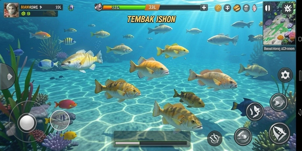 Tampilan gameplay seru Tembak Ikan di 33L.