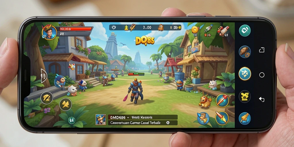 Tampilan screenshot utama DMD686 dengan aksi gameplay penuh warna.