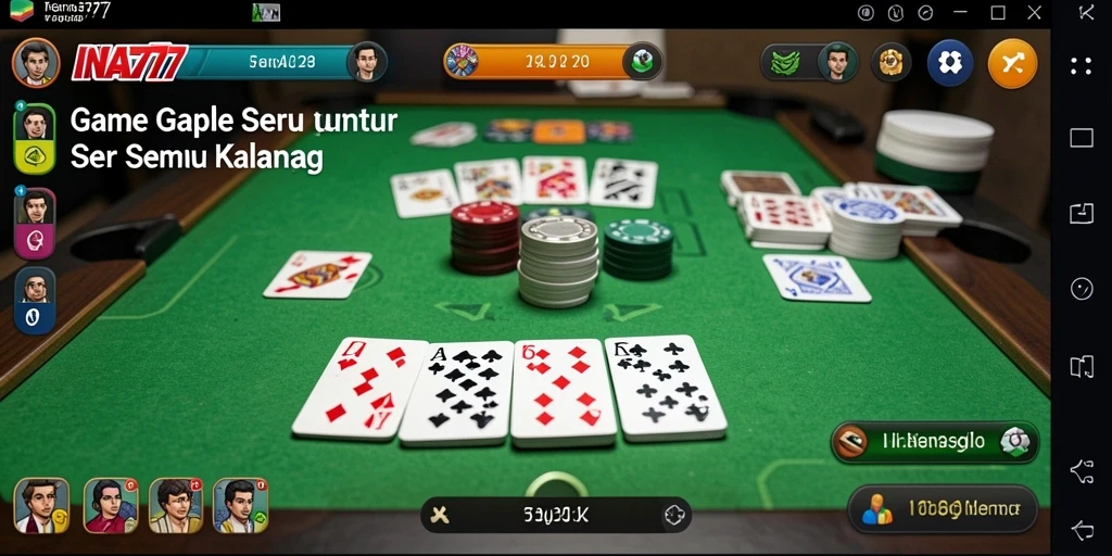 Tampilan gameplay Gaple yang seru dan interaktif di INA777.