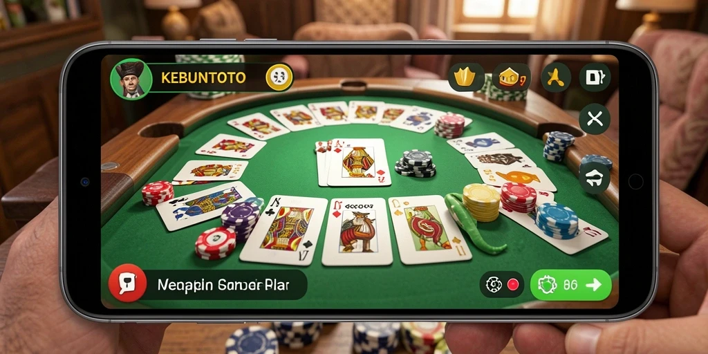 Screenshot gameplay KEBUNTOTO yang menampilkan keseruan bermain Gaple.