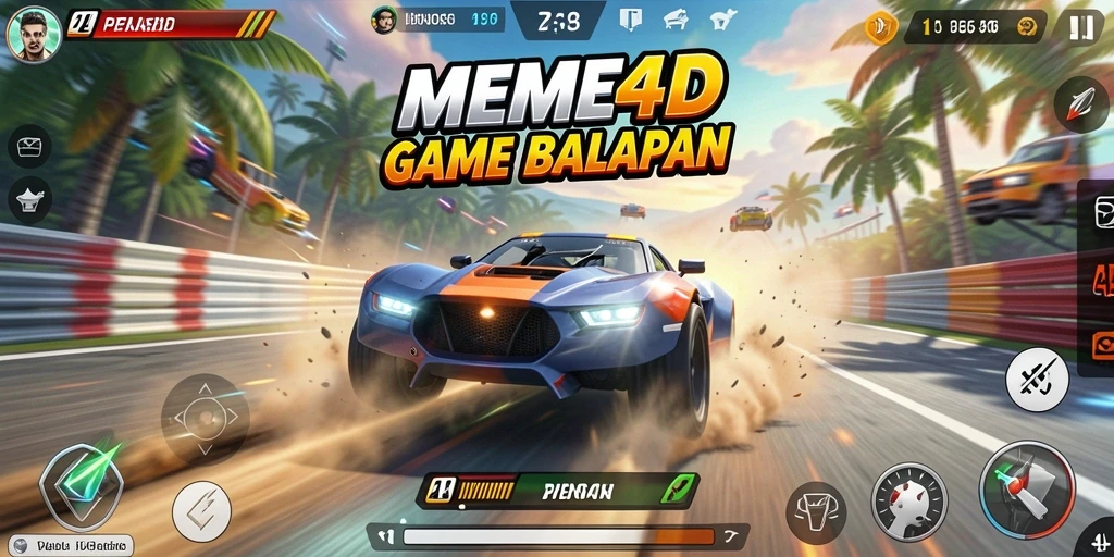 Tampilan menarik dari gameplay balapan di MEME4D.