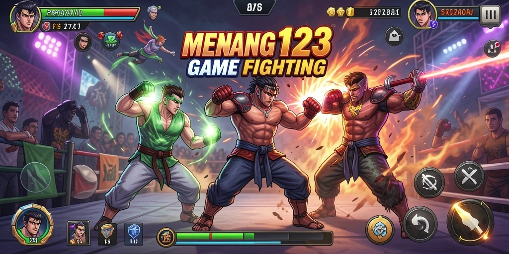 Gameplay MENANG123 yang menampilkan pertarungan epik dan karakter unik.
