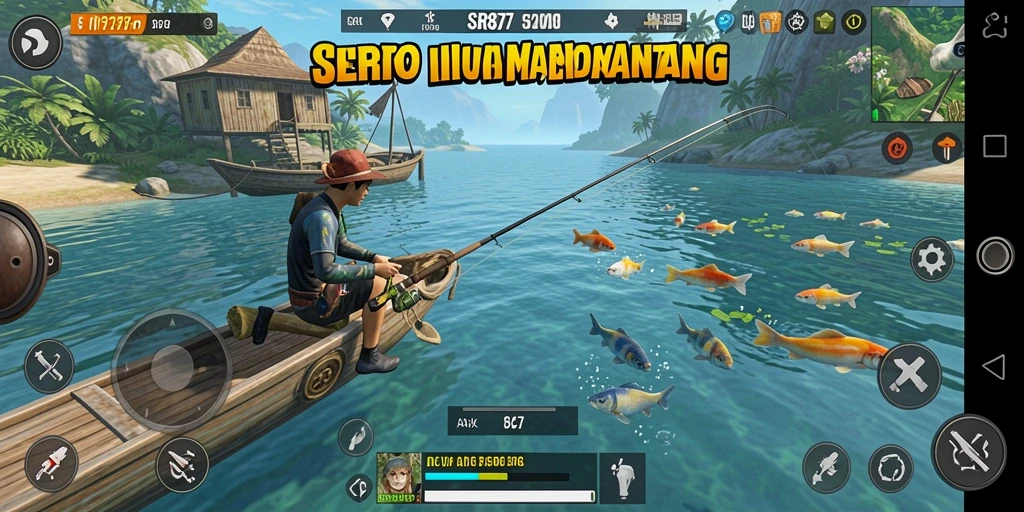 Gameplay seru SR877 dengan berbagai lokasi memancing.