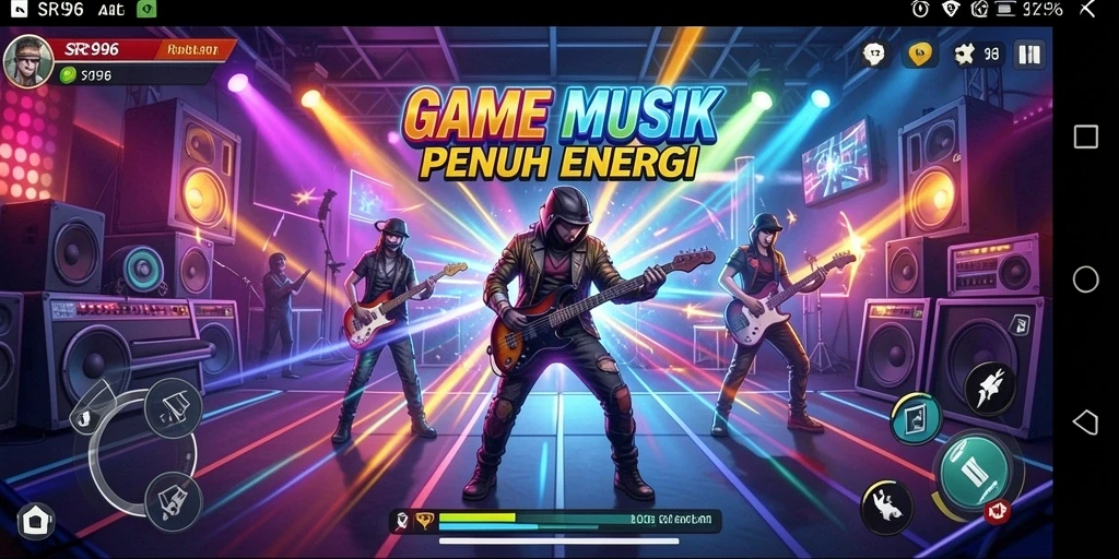 Tampilan gameplay SR996 dengan interaksi musik yang menarik.
