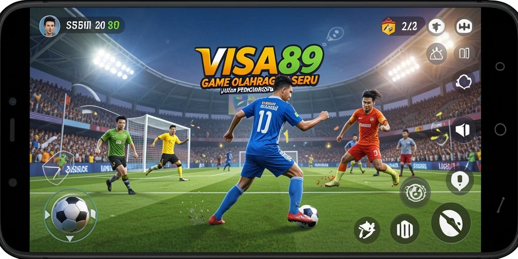 Screenshot VISA89 menampilkan aksi pertandingan olahraga yang intens dan mendebarkan.